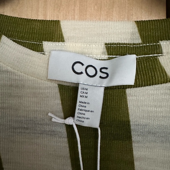 COS Olive & Cream Striped Knit Top - Picture 2 of 4